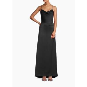 Ungaro Brigitte Duchesse Satin Maxi Skirt- Size 6- Black, Quiet Luxury Brand